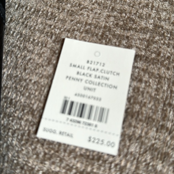 NWT Cole Haan small flap black satin clutch - Picture 6 of 8